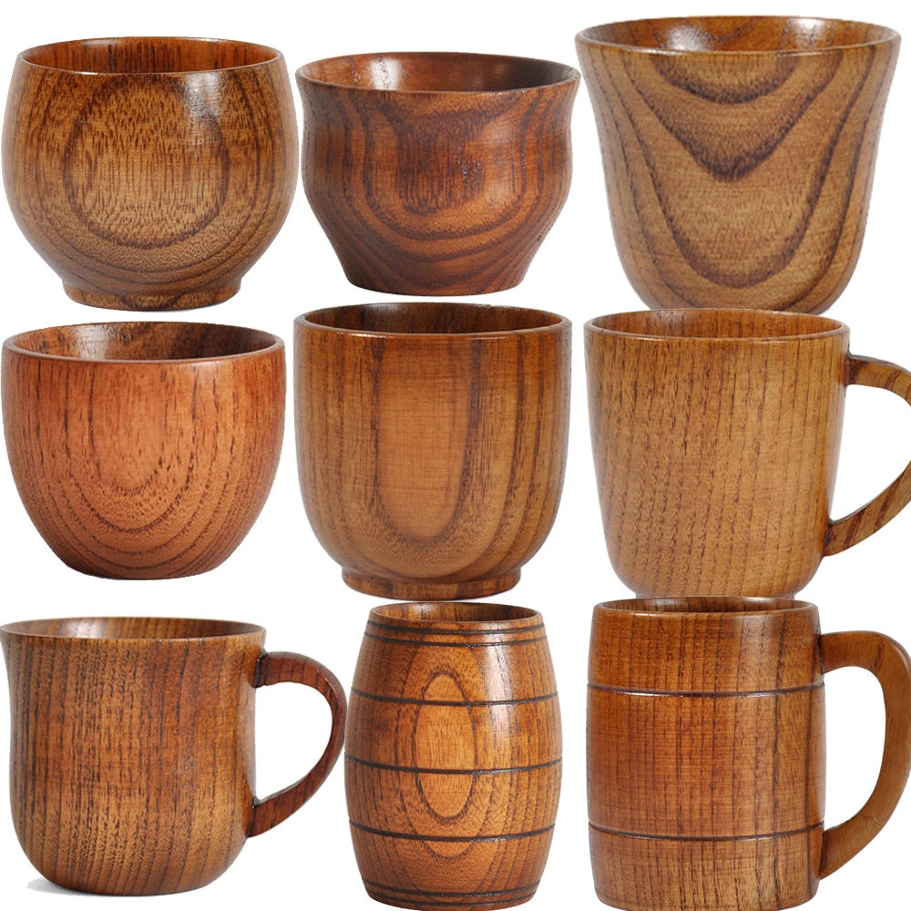 Wooden Big Belly Cups Handmade Natural Spruce Wood Cups Beer Tea Coffee Milk Water Cup Kitchen Bar Drinkware for Kitchen Quick Pick Grocers